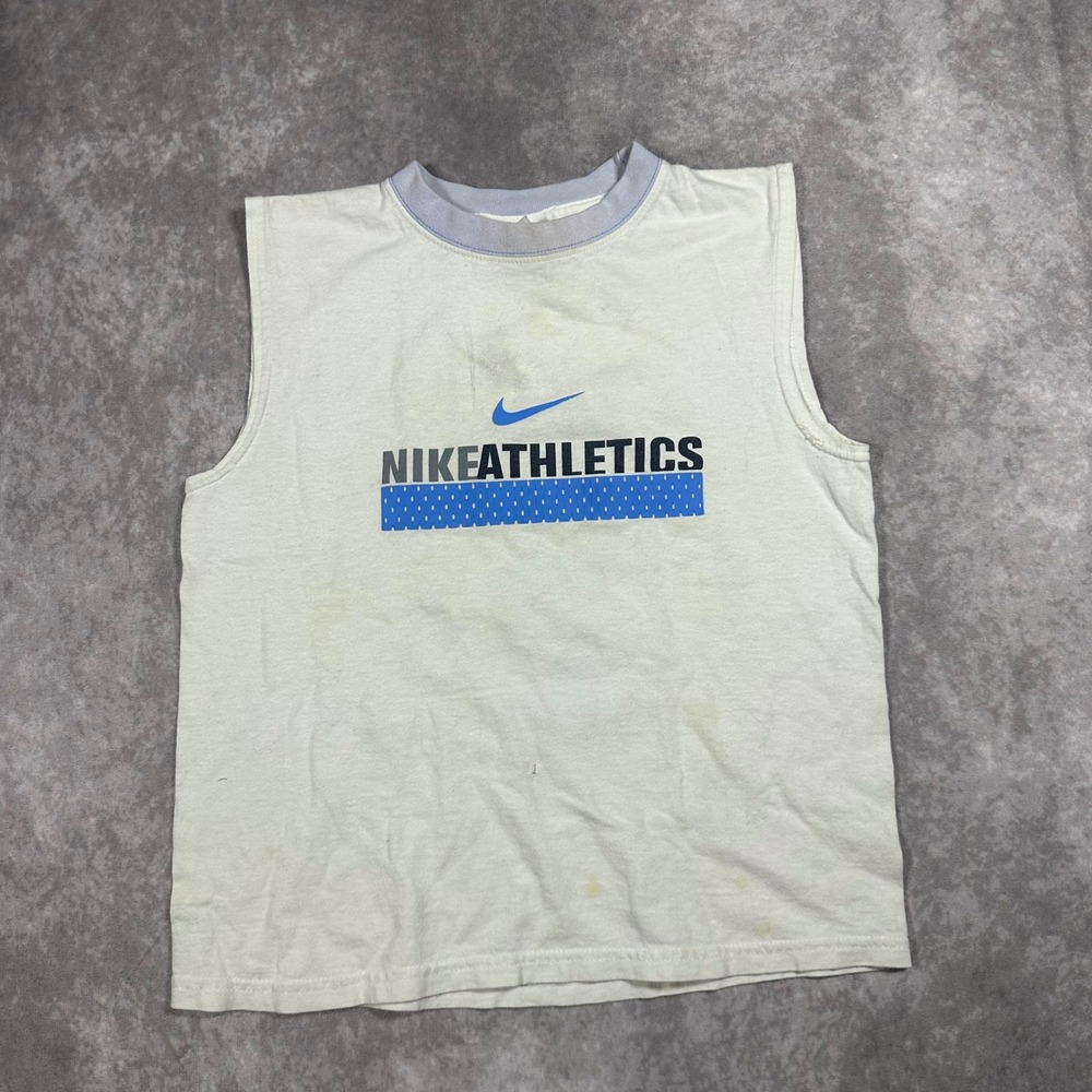 Vintage Nike Silver Tag Kids Size 7 Gray Graphic Sweatshirt Pullover Made USA